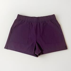 Jockey Women’s Athletic Shorts Burgundy Stretch Sz L Running Yoga Gym